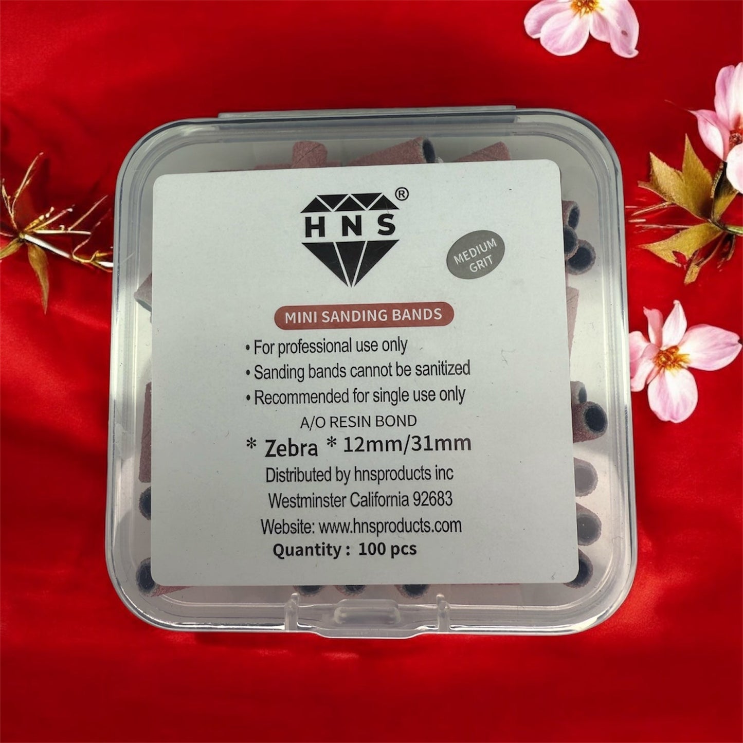 HNS Diamond Sanding Bands 100pcs - Small Size - Red