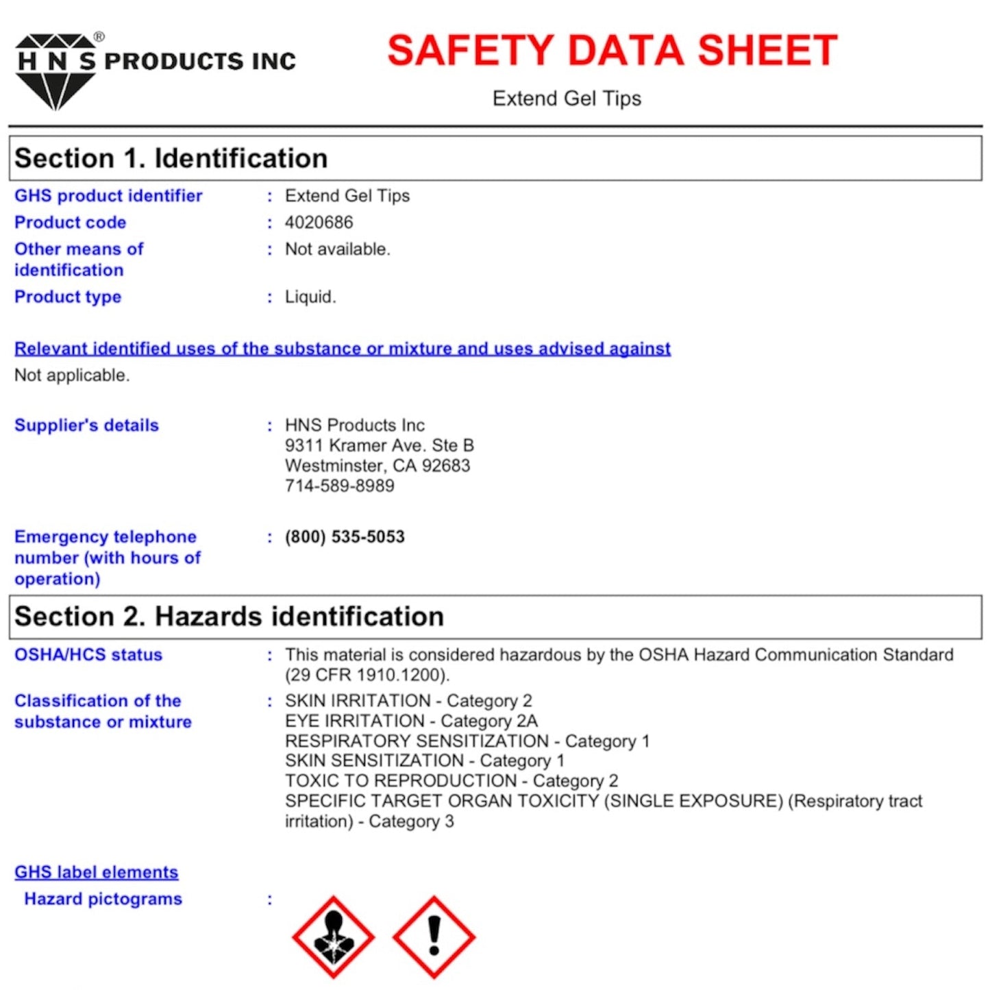 HNS Diamond Extend Gel 0.5oz